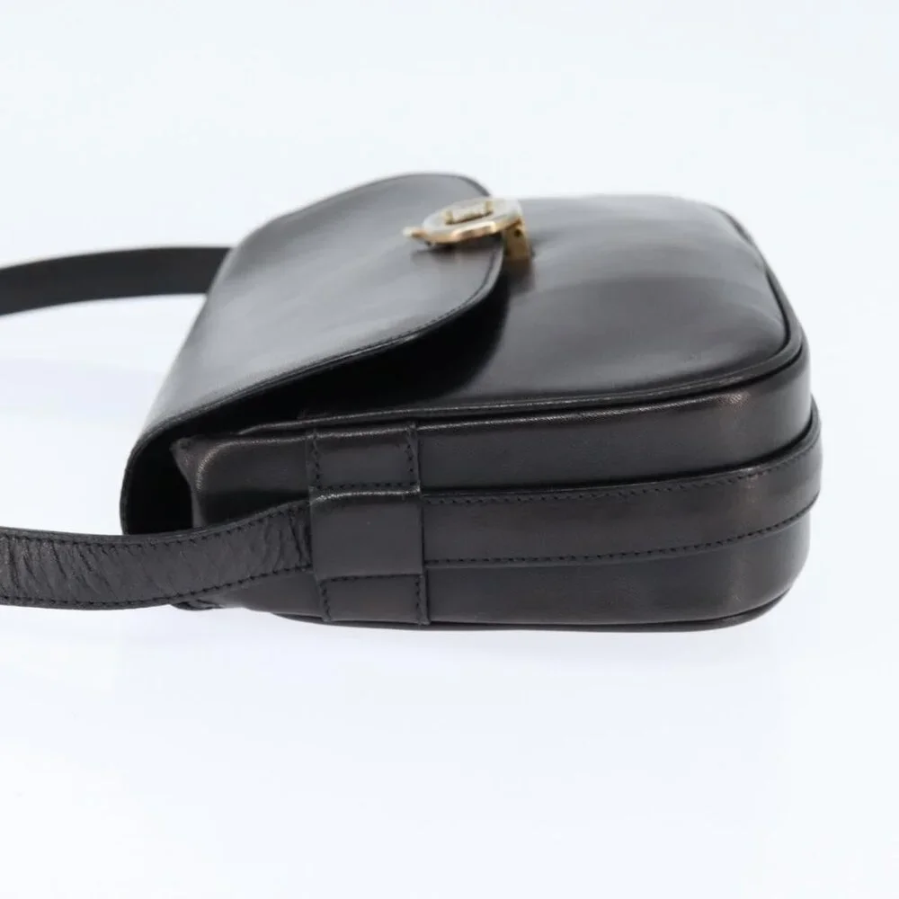 Authentic CELINE Shoulder Bag Leather Dark Brown Gold - Picture 10 of 16